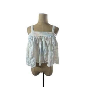 "AMERICAN EAGLE" Swing Cami Tank Top‎ Cropped Back Tie SZ S Beach  Cottage Core